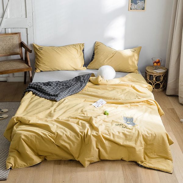 comforters & sets 100% washed cotton quilted bedspread for single king bed summer blanket solid embroidered throw children adult
comforters & sets 100% washed cotton quilted bedspread for single king bed summer blanket solid embroidered throw children adult
