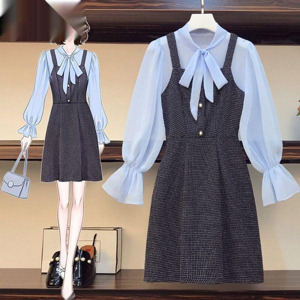 2020 autumn new gentle style large size chiffon shirt woolen vest strap dress graceful two-piece set suspender skirt suspender skirtsling sl, Black;gray
2020 autumn new gentle style large size chiffon shirt woolen vest strap dress graceful two-piece set suspender skirt suspender skirtsling sl, Black;gray