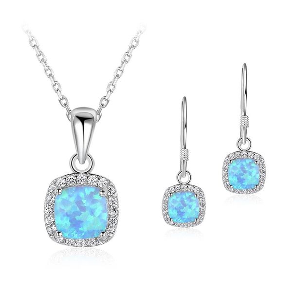luxury zircon blue imitation fire opal pendant necklace with earrings jewelry set for women accessories bridal wedding love gift, Silver
luxury zircon blue imitation fire opal pendant necklace with earrings jewelry set for women accessories bridal wedding love gift, Silver