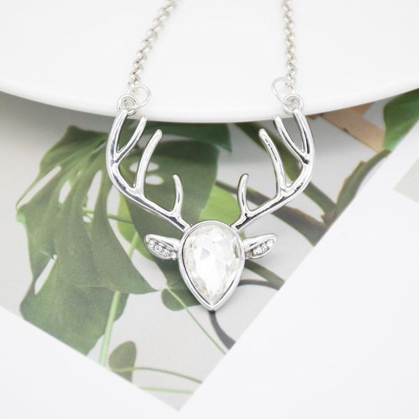 pendant necklaces 30 zircon love heart elk head small art elf antlers necklace animal christmas deer lucky amulet jewelry, Silver
pendant necklaces 30 zircon love heart elk head small art elf antlers necklace animal christmas deer lucky amulet jewelry, Silver