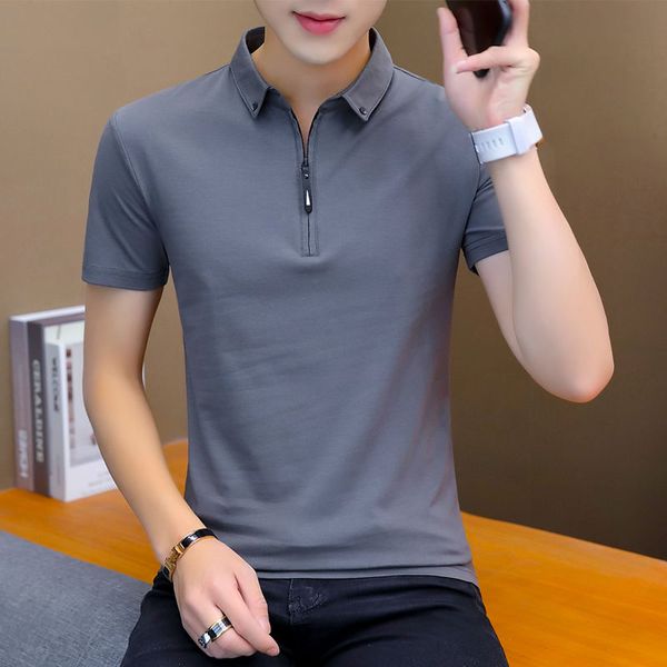 main quality men's short sleeve shirt on clothes half-sleeved polo shirt summer lapel, White;black
main quality men's short sleeve shirt on clothes half-sleeved polo shirt summer lapel, White;black