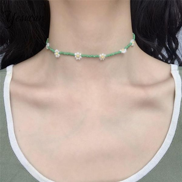 pendant necklaces simple summer sweet cute beaded choker necklace for women girl ins green flowers handmade, Silver
pendant necklaces simple summer sweet cute beaded choker necklace for women girl ins green flowers handmade, Silver