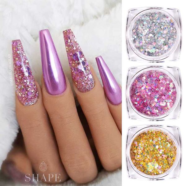 6 boxes/set holographics gold silver nail glitter flakes laser sequin spangle chrome powder set manicures nail art decoration, Silver;gold
6 boxes/set holographics gold silver nail glitter flakes laser sequin spangle chrome powder set manicures nail art decoration, Silver;gold