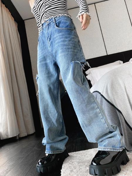 women jeans for women fashion straight loose boyfriend chic full length high waist casual holes jean female denim pants wj188, Blue
women jeans for women fashion straight loose boyfriend chic full length high waist casual holes jean female denim pants wj188, Blue