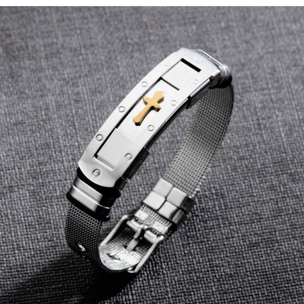 steel bracelet men luxury stainless love nickel simple bangles cross chain styles, Black
steel bracelet men luxury stainless love nickel simple bangles cross chain styles, Black