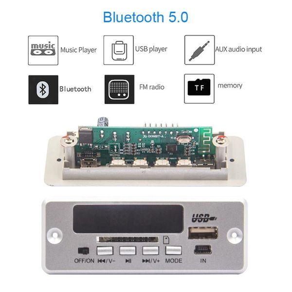 bluetooth5.0 mp3 decoder модуль совета беспроводной автомобильный mp3-плеер usb tf слот для карты / usb / fm удаленный модуль совет декодиро
bluetooth5.0 mp3 decoder модуль совета беспроводной автомобильный mp3-плеер usb tf слот для карты / usb / fm удаленный модуль совет декодиро
