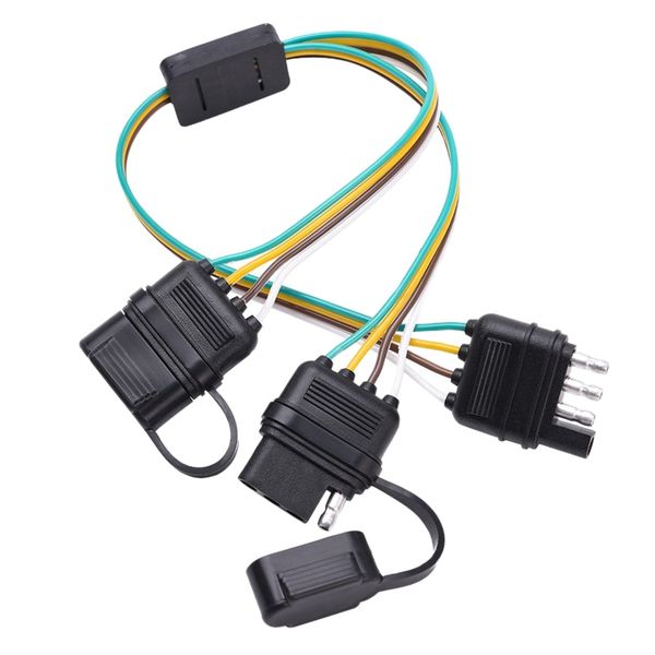 universal 4 way flat y-splitter plug and play adapter extension harness for led tailgate light bar and trailer lights
universal 4 way flat y-splitter plug and play adapter extension harness for led tailgate light bar and trailer lights