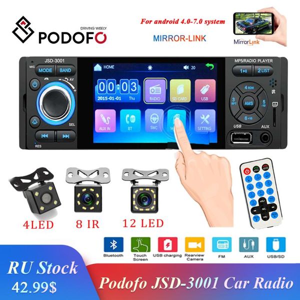 podofo 1din car radio jsd-3001 autoradio 4.1 car mp5 player touch screen stereo bluetooth 1din auto radio camera mirror link
podofo 1din car radio jsd-3001 autoradio 4.1 car mp5 player touch screen stereo bluetooth 1din auto radio camera mirror link