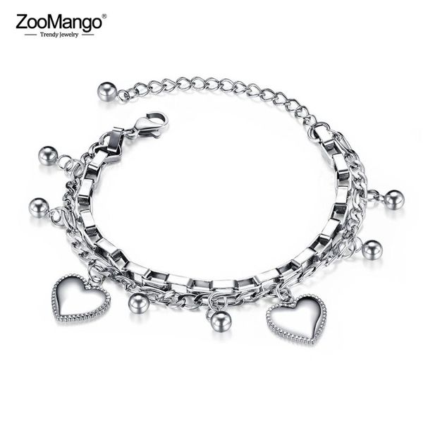 charm bracelets zoomango trendy double layer stainless steel love heart ball for women girls bohemia chain link jewelry zb19151, Golden;silver
charm bracelets zoomango trendy double layer stainless steel love heart ball for women girls bohemia chain link jewelry zb19151, Golden;silver