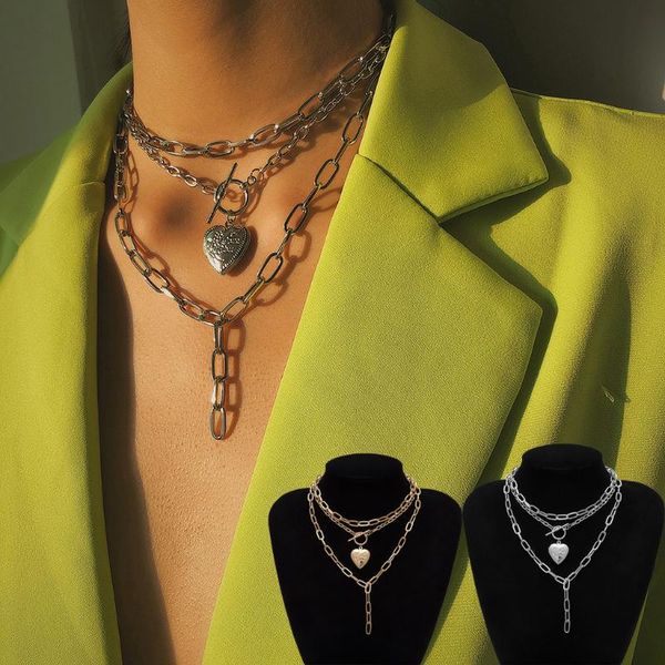 fashion vintage bohemia necklace metal gold multi-layer lock love necklace ladies jewelry gift simple choker necklaces jewelry, Silver
fashion vintage bohemia necklace metal gold multi-layer lock love necklace ladies jewelry gift simple choker necklaces jewelry, Silver