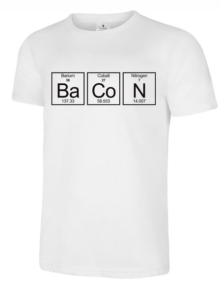t-shirt summer novelty cartoon bacon formula printed t-shirt funny parody nerd tee | food joke t shirt
t-shirt summer novelty cartoon bacon formula printed t-shirt funny parody nerd tee | food joke t shirt