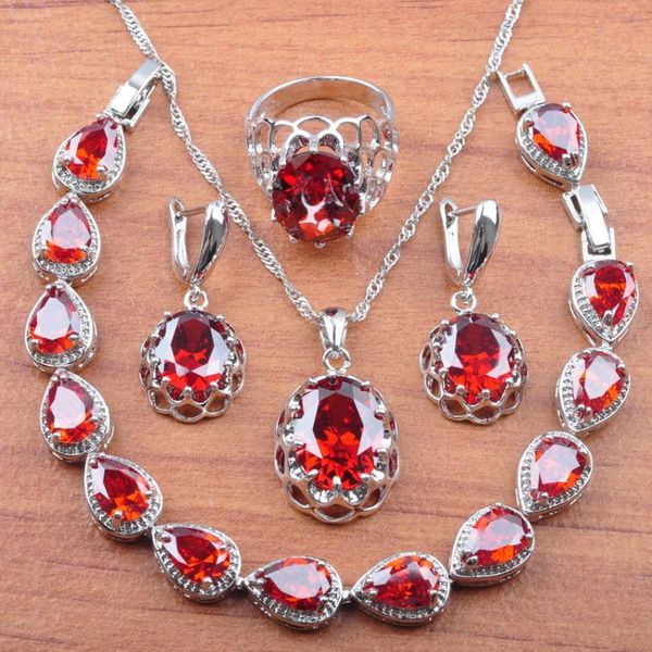 earrings & necklace russian style jewelry sets bracelet for women wedding jewellry natural red zirconia set silver color rings
earrings & necklace russian style jewelry sets bracelet for women wedding jewellry natural red zirconia set silver color rings