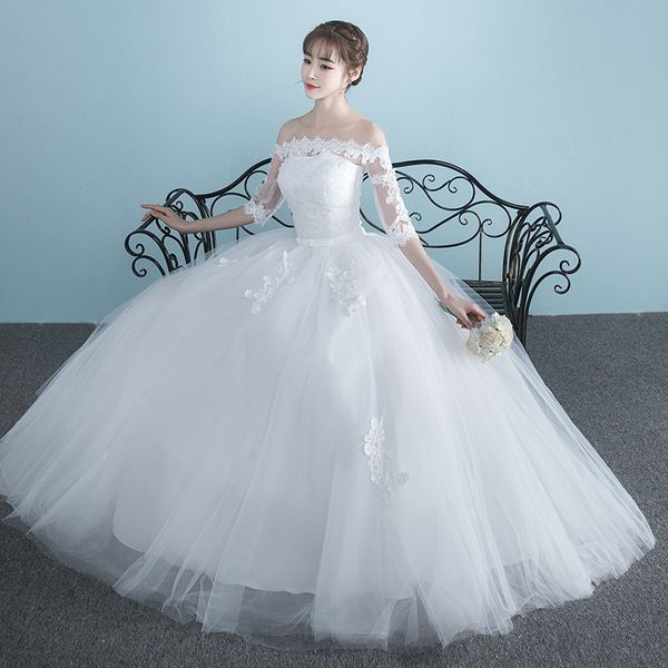 lamya vestidos boat neck bride married dress long sleeve simple large size ball gowns tulle wedding dresses de novia new lace up, Blue;red
lamya vestidos boat neck bride married dress long sleeve simple large size ball gowns tulle wedding dresses de novia new lace up, Blue;red