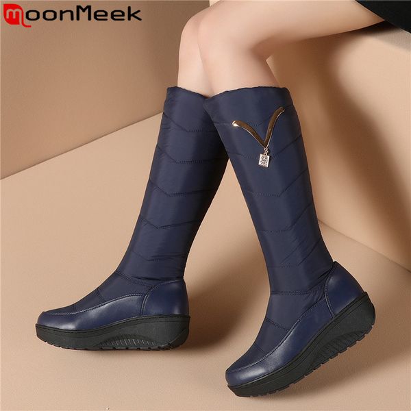 moonmeek size 35-44 new snow boots women round toe wedges platform boots keep warm comfortable mid calf winter female, Black
moonmeek size 35-44 new snow boots women round toe wedges platform boots keep warm comfortable mid calf winter female, Black