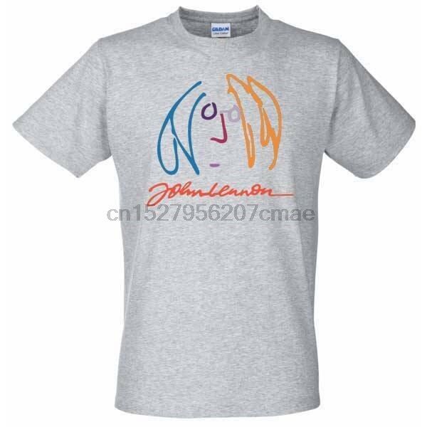 grey t-shirt with john lennon imagine influenced motif 
grey t-shirt with john lennon imagine influenced motif