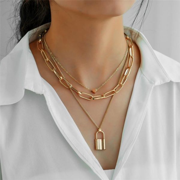 key padlock pendant necklace choker lock necklace multi layer on the neck with lock punk jewelry mujer for women gift, Silver
key padlock pendant necklace choker lock necklace multi layer on the neck with lock punk jewelry mujer for women gift, Silver
