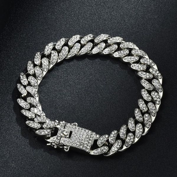 hip hop full crystal pave bling iced out men's bracelet gold silver color miami cuban link chain bracelets for men jewelry, Black
hip hop full crystal pave bling iced out men's bracelet gold silver color miami cuban link chain bracelets for men jewelry, Black