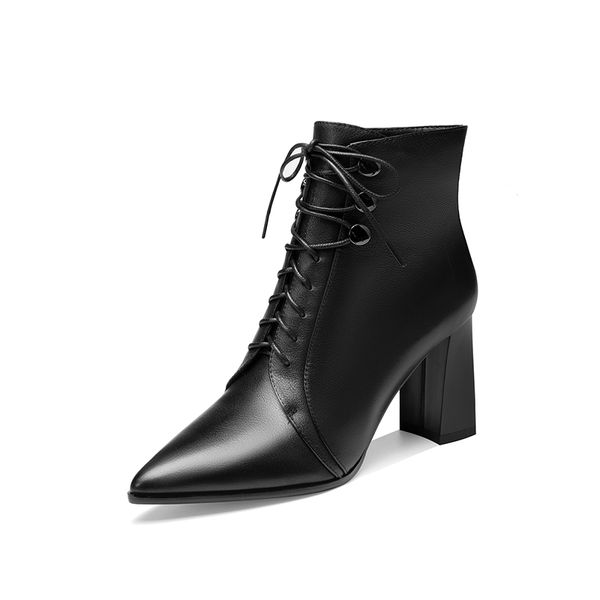 fashion side zipper female winter boots genuine leather pointed toe high heels pumps party casual shoes woman, Black
fashion side zipper female winter boots genuine leather pointed toe high heels pumps party casual shoes woman, Black