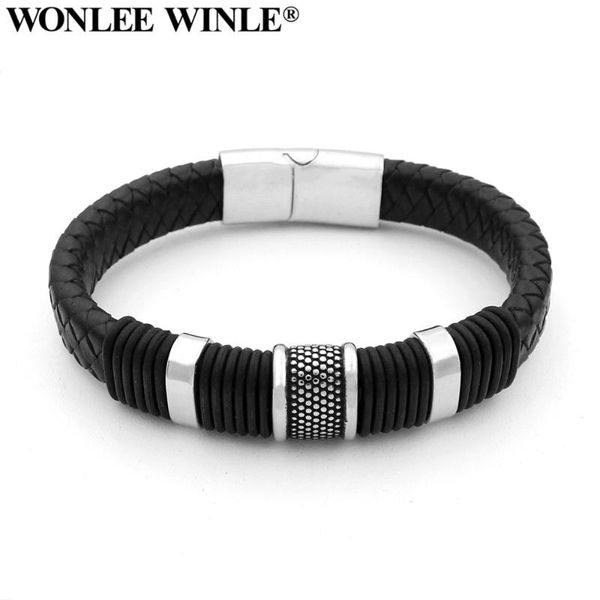 wonlee winle 12mm wide black braided genuine leather bracelet never fade 316l stainless steel bead charms bangles for men
wonlee winle 12mm wide black braided genuine leather bracelet never fade 316l stainless steel bead charms bangles for men