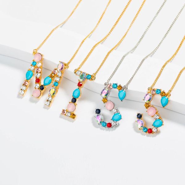 pendant necklaces gold initial letter a-z colorful rhinestone necklace name women accessories girlfriend gift bohemian jewelry, Silver
pendant necklaces gold initial letter a-z colorful rhinestone necklace name women accessories girlfriend gift bohemian jewelry, Silver
