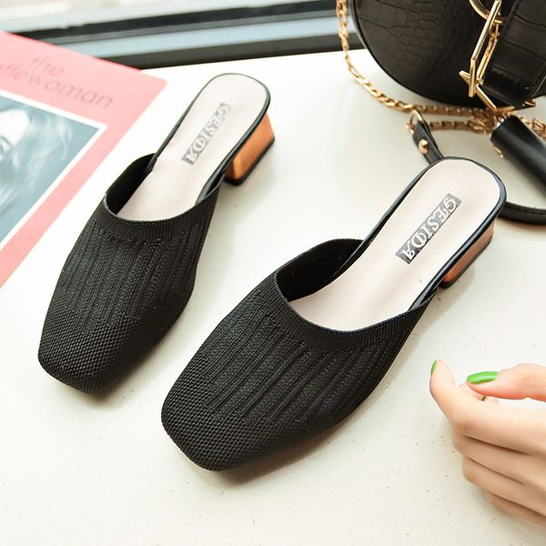 thick high heels leather women slippers new hoof heels slides square toe footwear summer fashion casual ladies mules shoes, Black
thick high heels leather women slippers new hoof heels slides square toe footwear summer fashion casual ladies mules shoes, Black
