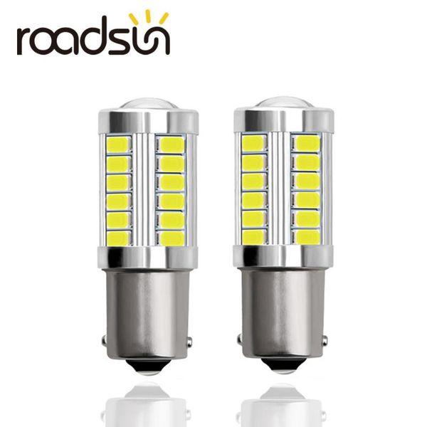 

2pcs 1156 p21w ba15s 33 smd 5630 5730 led car backup reserve light motor brake bulb daytime running light white 6000k amber 12v