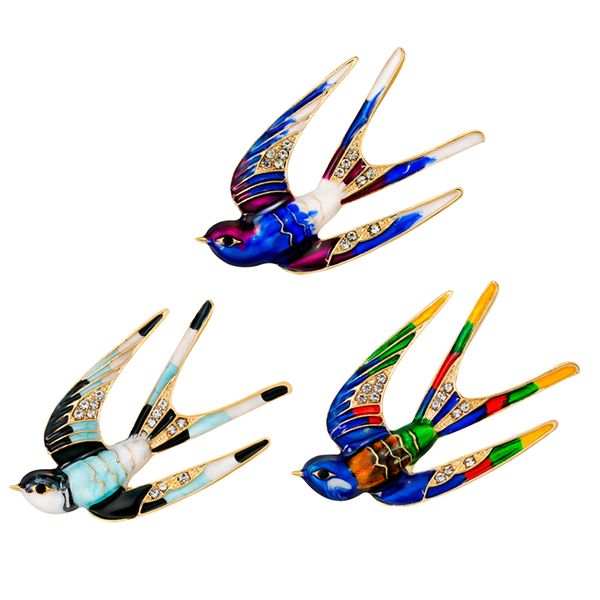 3 pieces rhinestone cute swallow brooch pins birthday banquet pin jewelry, Gray 
3 pieces rhinestone cute swallow brooch pins birthday banquet pin jewelry, Gray
