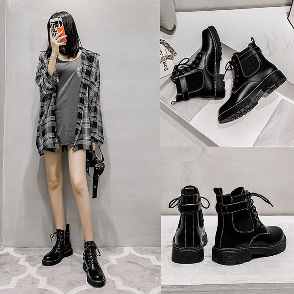 boots women new 2020 women's shoes platform winter footwear luxury designer round toe booties ladies lace up rubber, Black
boots women new 2020 women's shoes platform winter footwear luxury designer round toe booties ladies lace up rubber, Black