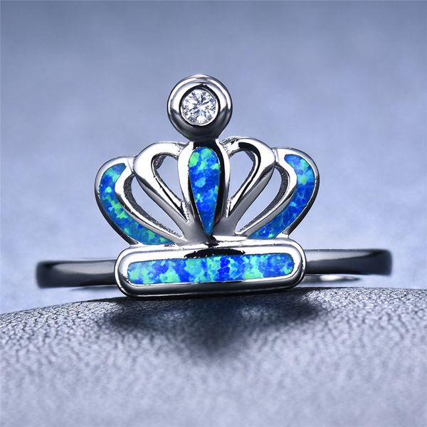 cute boho female queen crown ring fashion silver color wedding rings for women blue white fire opal engagement ring, Slivery;golden
cute boho female queen crown ring fashion silver color wedding rings for women blue white fire opal engagement ring, Slivery;golden