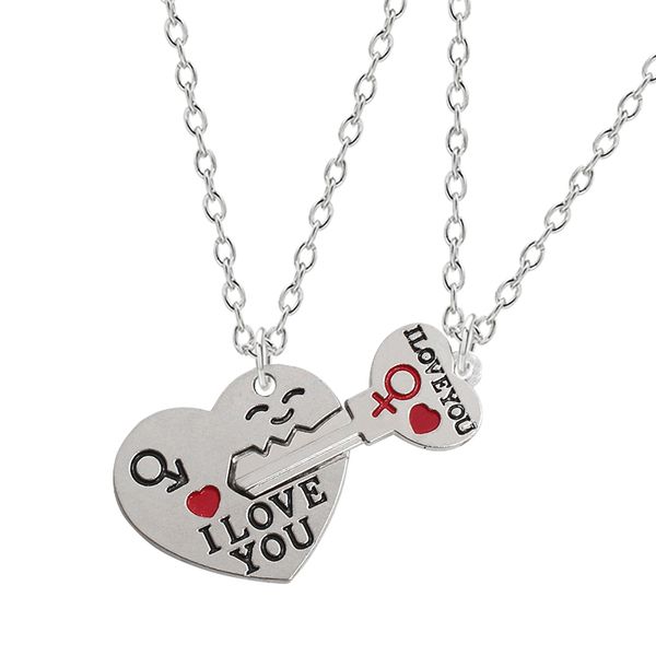 couple necklace for women girl cute heart shaped key puzzle i love you pendant necklaces romantic harajuku jewelry gifts 2020, Silver
couple necklace for women girl cute heart shaped key puzzle i love you pendant necklaces romantic harajuku jewelry gifts 2020, Silver
