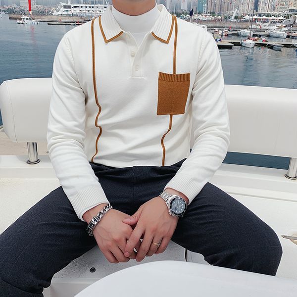men's sweaters vintage sweater men fashion 2021 long sleeve casual turn down collar pullovers knitted pull homme, White;black
men's sweaters vintage sweater men fashion 2021 long sleeve casual turn down collar pullovers knitted pull homme, White;black