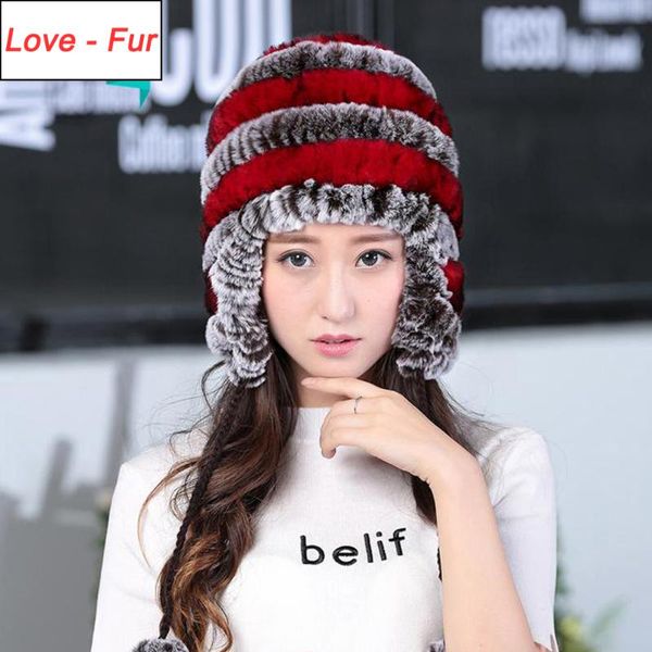 2020 женщины real natural rex fur hat россия winter lady rex fur шапочки шапочки теплая вязаная real cap, Blue;gray