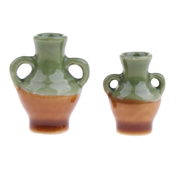 2 pieces porcelain green glaze vase 1/12 dollhouse miniature garden accessories decor ornaments
2 pieces porcelain green glaze vase 1/12 dollhouse miniature garden accessories decor ornaments