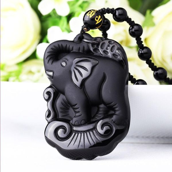 pendant necklaces fyjs unique handmade weave elephant shape black obsidian beads chain necklace animal jewelry, Silver
pendant necklaces fyjs unique handmade weave elephant shape black obsidian beads chain necklace animal jewelry, Silver