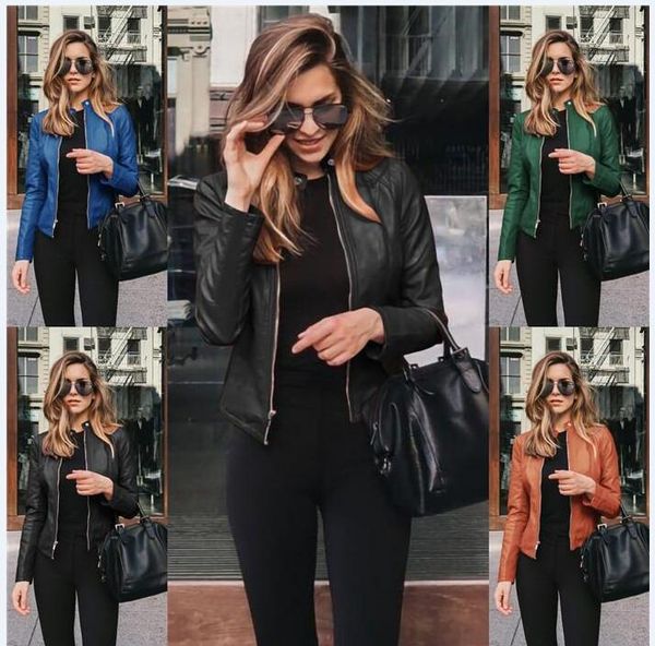red womens pu leather fshion jackets spring autumn woman stand collar zipper solid short coats women button short suit faux coat, Black;brown
red womens pu leather fshion jackets spring autumn woman stand collar zipper solid short coats women button short suit faux coat, Black;brown