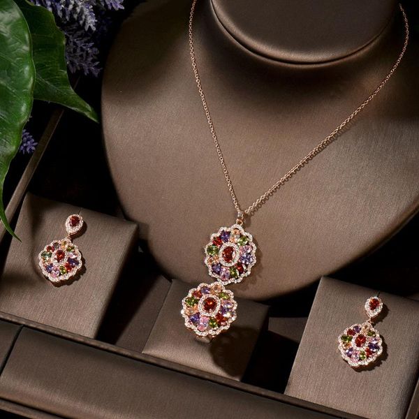 hibride bridal wedding party jewelry multicolor cubic zirconia flower necklace earrings sets for women bijoux n-301, Silver
hibride bridal wedding party jewelry multicolor cubic zirconia flower necklace earrings sets for women bijoux n-301, Silver