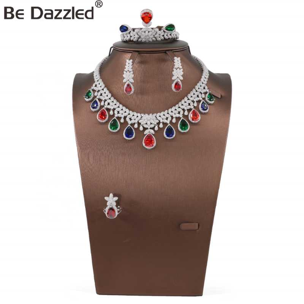 bedazzled fine jewelry women colorful mix stone jewelry sets rhodium plated china factory direct sale, Silver
bedazzled fine jewelry women colorful mix stone jewelry sets rhodium plated china factory direct sale, Silver