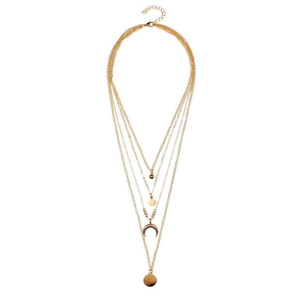 mf jewelry new jewelry fashion personality multilayer moon disc pendant women's necklace, Silver
mf jewelry new jewelry fashion personality multilayer moon disc pendant women's necklace, Silver