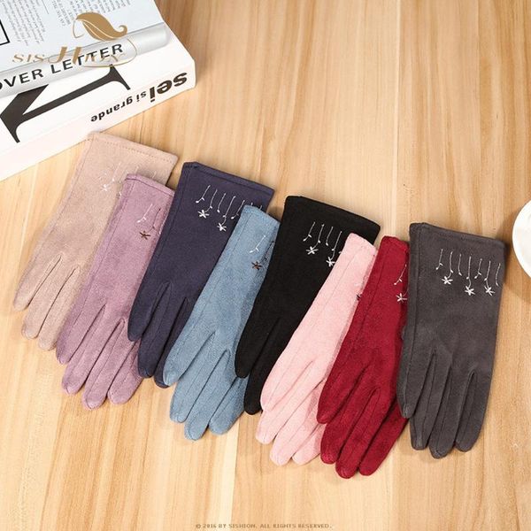 five fingers gloves sishion retro star embroidered suede touch screen autumn and winter warm female driving sp0695, Blue;gray
five fingers gloves sishion retro star embroidered suede touch screen autumn and winter warm female driving sp0695, Blue;gray