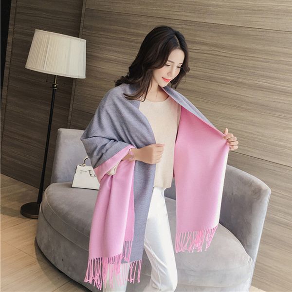 lady solid thicken double-sided scarves for women fashion tassel wrap wool cashmere scarf wraps shawl, Blue;gray
lady solid thicken double-sided scarves for women fashion tassel wrap wool cashmere scarf wraps shawl, Blue;gray