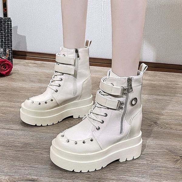 punk style platform ankle boots women thick sole motorcycle boots chunky height increase short woman black beige 2020
punk style platform ankle boots women thick sole motorcycle boots chunky height increase short woman black beige 2020