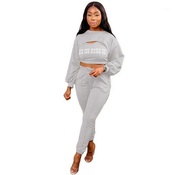 piece set letter printed повседневные костюмы crew neck женщин cllothing выдалбливают дизайнер моды женская thres, Gray
piece set letter printed повседневные костюмы crew neck женщин cllothing выдалбливают дизайнер моды женская thres, Gray