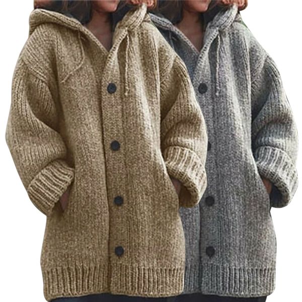 women's vests winter jacket coat 2021 button down hooded knitted cardigan outerwear solid color long sleeve for chaquetas mujer, Black;white
women's vests winter jacket coat 2021 button down hooded knitted cardigan outerwear solid color long sleeve for chaquetas mujer, Black;white