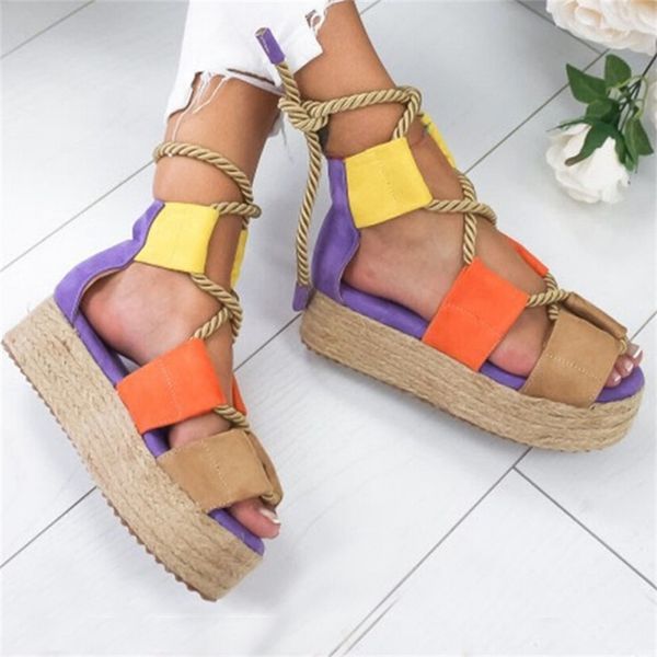 summer women flat rope female beach wedge shoes high heel comfortable platform sandals sandalia feminina y200620, Black
summer women flat rope female beach wedge shoes high heel comfortable platform sandals sandalia feminina y200620, Black