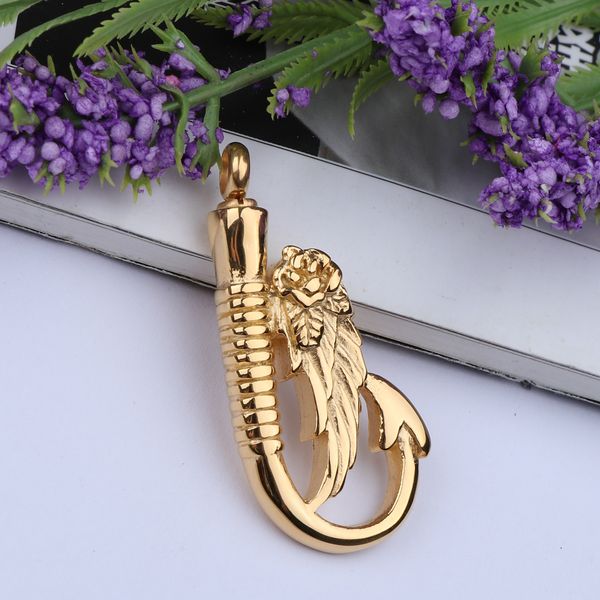 screw open o-ring gasket stainless steel fish hook angel wing pendant cremation ash keepsake jewelry, Silver
screw open o-ring gasket stainless steel fish hook angel wing pendant cremation ash keepsake jewelry, Silver