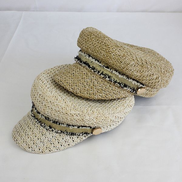 design caps hand-knitted women straw newsboy caps with popular belt breathable visor cap, Blue;gray
design caps hand-knitted women straw newsboy caps with popular belt breathable visor cap, Blue;gray