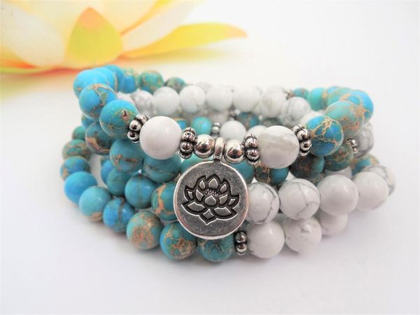 charm bracelets 108 mala beads bracelet 8mm white howlite jaspers lotus bracelete prayer, Golden;silver
charm bracelets 108 mala beads bracelet 8mm white howlite jaspers lotus bracelete prayer, Golden;silver