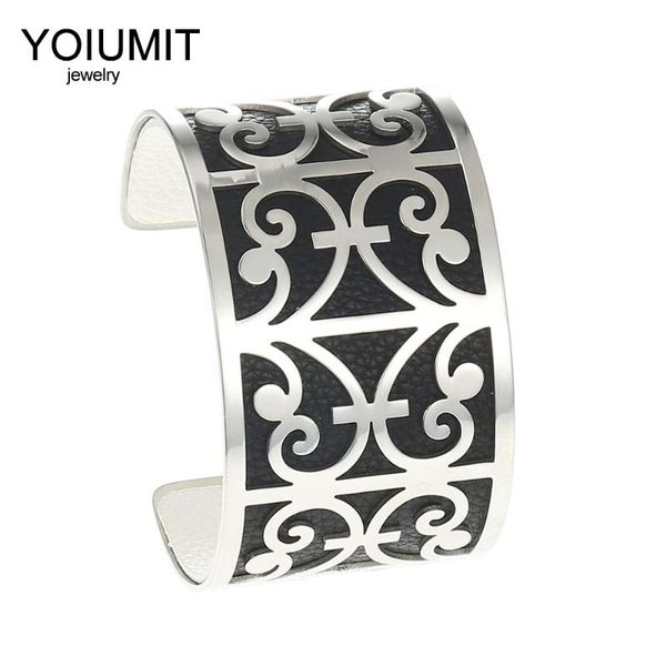 cremo wide opening adjustable bangles for women jewelry argent stainless steel bracelet bangle interchangeable leather bracelet, Black
cremo wide opening adjustable bangles for women jewelry argent stainless steel bracelet bangle interchangeable leather bracelet, Black