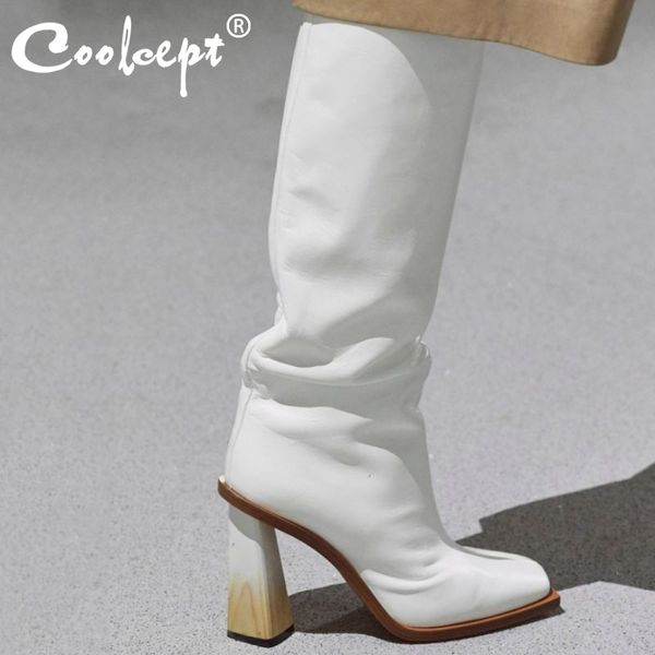 coolcept women knee boots new fashion high heel winter shoes woman square toe long boot warm party footwear size 35-43, Black
coolcept women knee boots new fashion high heel winter shoes woman square toe long boot warm party footwear size 35-43, Black