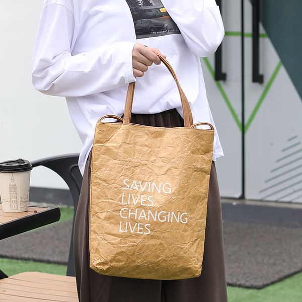 women letter shoulder handbags 2020 new retro fashion kraft paper bags shoulder strap splicing pu leather tote shopping bag
women letter shoulder handbags 2020 new retro fashion kraft paper bags shoulder strap splicing pu leather tote shopping bag